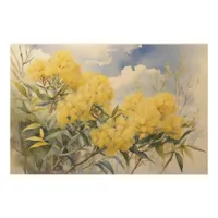 National Flower Australia Golden Wattle | Wood Wall Art