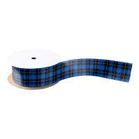 Blue Tartan Satin Ribbon