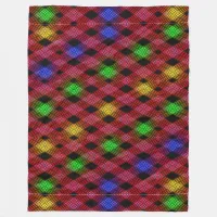 Gingham Checkered Multicolored Fleece Blanket