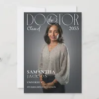 The Doctor Chic Doctoral Graduation Photo Magazine Invitation