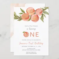 One Sweet Peach First Birthday Invitation