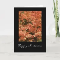 Orange Leaves Happy Autumn Card