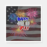 Happy Fourth of July Independence Day Party Napkins