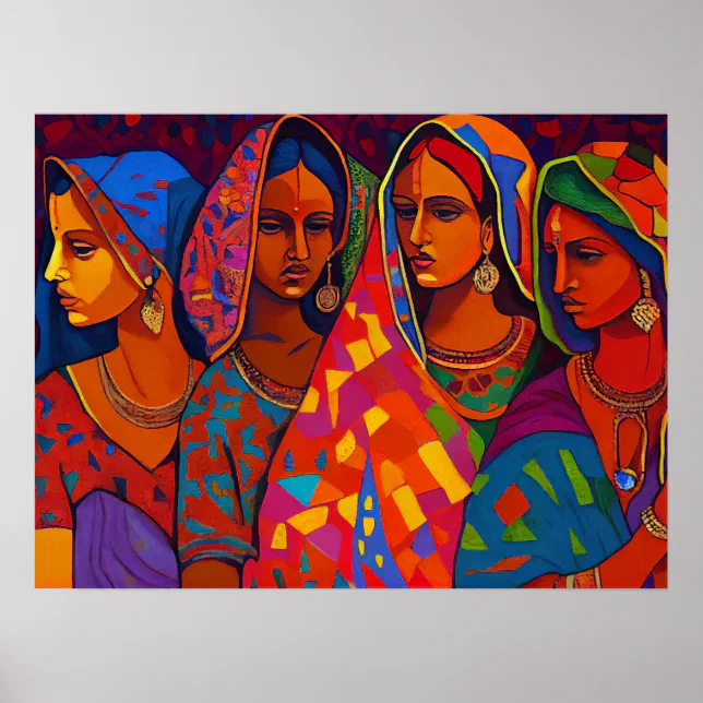 Women of Rajasthan Home Wall Art Poster