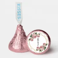 Pink Floral Elegant Gold Glitter Geo Monograms Hershey®'s Kisses®