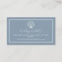 Dusty Blue Beach Seashell Wedding Website Enclosure Card