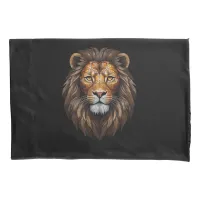 Mosaic Lion Portrait stained glass effect designer Pillow Case