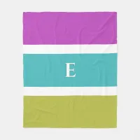 Thumbnail for Bright Stripe Modern Initial Monogram Fleece Blanket