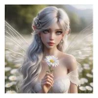 Beautiful April Fairy in Daisies Acrylic Print