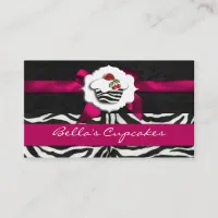 pink chic cupcake business Cards