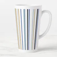 Blue Gold and White Beach Color Stripes Coffee Mug