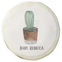 Potted Succulent Cactus Houseplant Custom Sugar Cookie