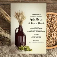 Growler, Hops and Wheat Brewery Wedding Invitation