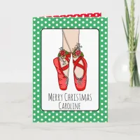 Personalized Ballet Slippers Christmas Card