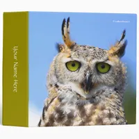 Staring Contest with a Beautiful Great Horned Owl Binder