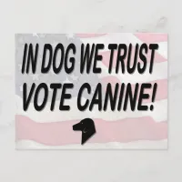 Vote Dog with American Flag Postcard