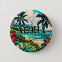 Pretty Hawaiian Island themed Button