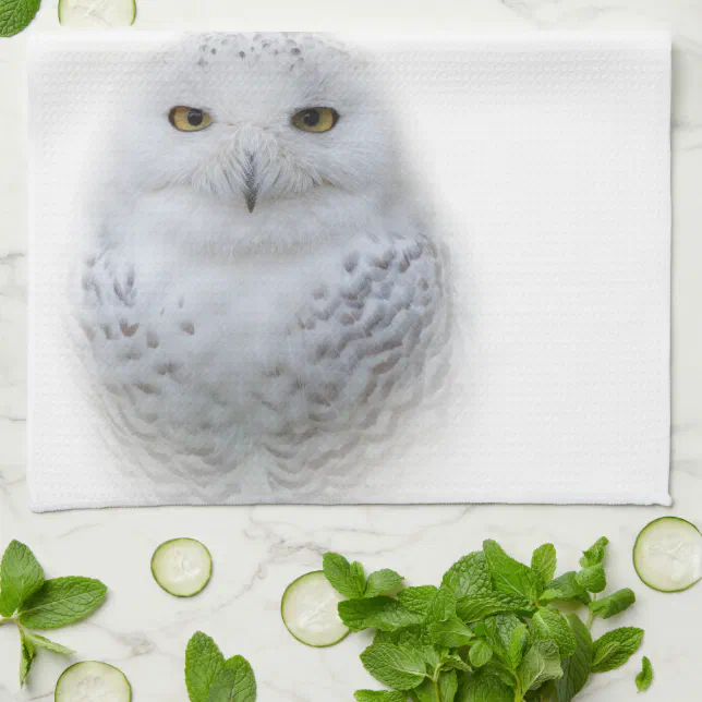 Beautiful, Dreamy and Serene Snowy Owl Towel