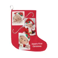 Baby, Family Pictures and Candy Cane, ZYPI Large Christmas Stocking