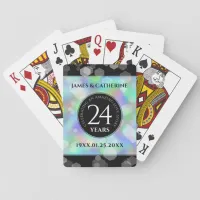 Elegant 24th Opal Wedding Anniversary Celebration Playing Cards