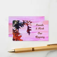 Autumn Leaves Pink Swirl Registry Card