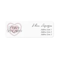 Elegant Heart Pearls Prosecco Bubbly Bridal Shower Label