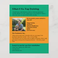 Bright Green Orange Dog Training Pet Services Flyer