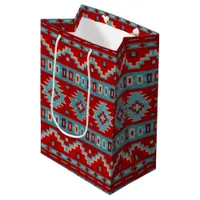 Southwest Mesas Turquoise & Red Medium Gift Bag