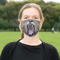 African Mountain Lion Growling, ZKOA Protection Adult Cloth Face Mask