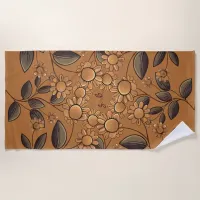 Golden Flowers Beach Towel