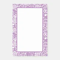 Lavender and White Paisley Patterned Pretty Post-it Notes