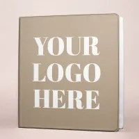 Modern Minimalist Business Logo Appointments Taupe 3 Ring Binder