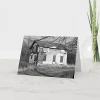 Black and White Abandoned House Card