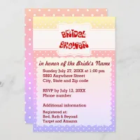 Yellow, Pink, Blue & White Polka Dots Heart Shower Invitation