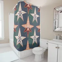 Multi-coloured Star Fish Design  Shower Curtain