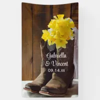 Yellow Daffodils and Cowboy Boots Western Wedding Banner