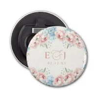 Elegant Boho Summer Spring Blush Floral Wedding Bottle Opener