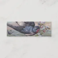 Vintage Barn Swallow and Flowers Mini Business Card