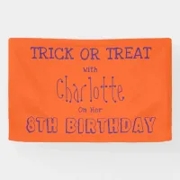 Halloween Birthday Trick Or Treat Kids Party Banner