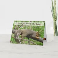 Feel Better Soon Funny Sleepy Squirrel Card