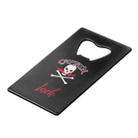 Personalized Jolly Roger (Cutlass) Credit Card Bottle Opener