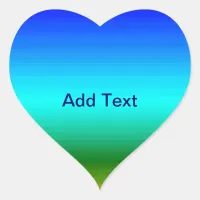 Sea and Sky Blue and Green Gradient Heart Sticker