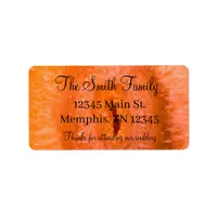 Abstract Orange Agate Geode Slice Label