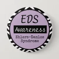 EDS Ehlers-Danlos Syndrome Awareness Zebra Button