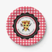 Personalized Pizza Party Birthday Paper Plates