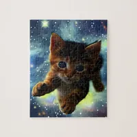 Kitten Running In Space Jigsaw Puzzle