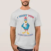 Uncle Sam Eagle Buy Me A Beer Funny Patriotic T-Shirt