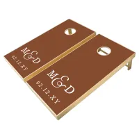 Modern Simple Terracotta Personalized Wedding Cornhole Set