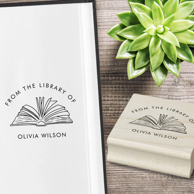 Elegant Classic From The Library Of Custom Name Rubber Stamp