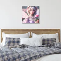 Beautiful June Fairy in Roses Canvas Print